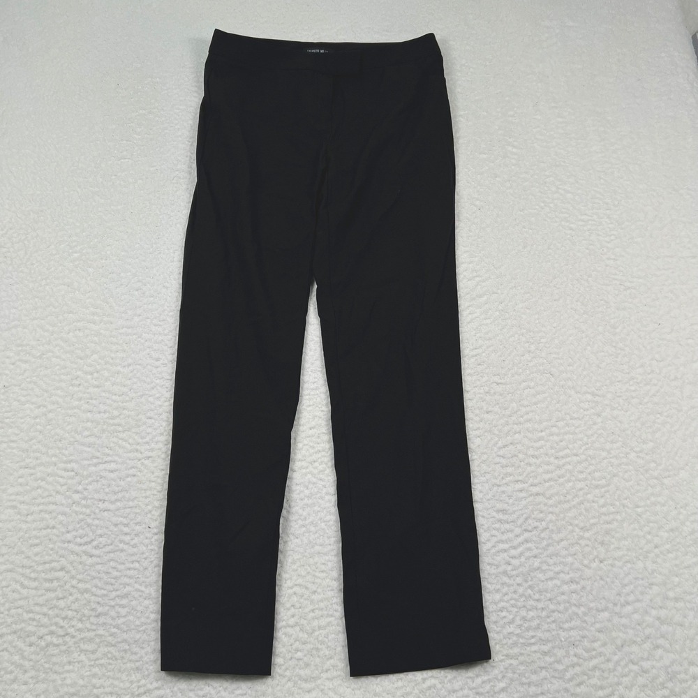 Lafayette 148 Dress Pants Women 2 Black Wool Blend Straight Leg Office Career
